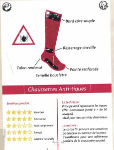 Chaussettes hautes anti-tiques coton