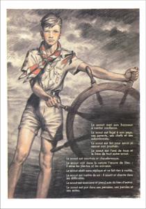 Carte Postale illustration de Pierre Joubert, n° Carte/Poster P Joubert 01-La loi scoute